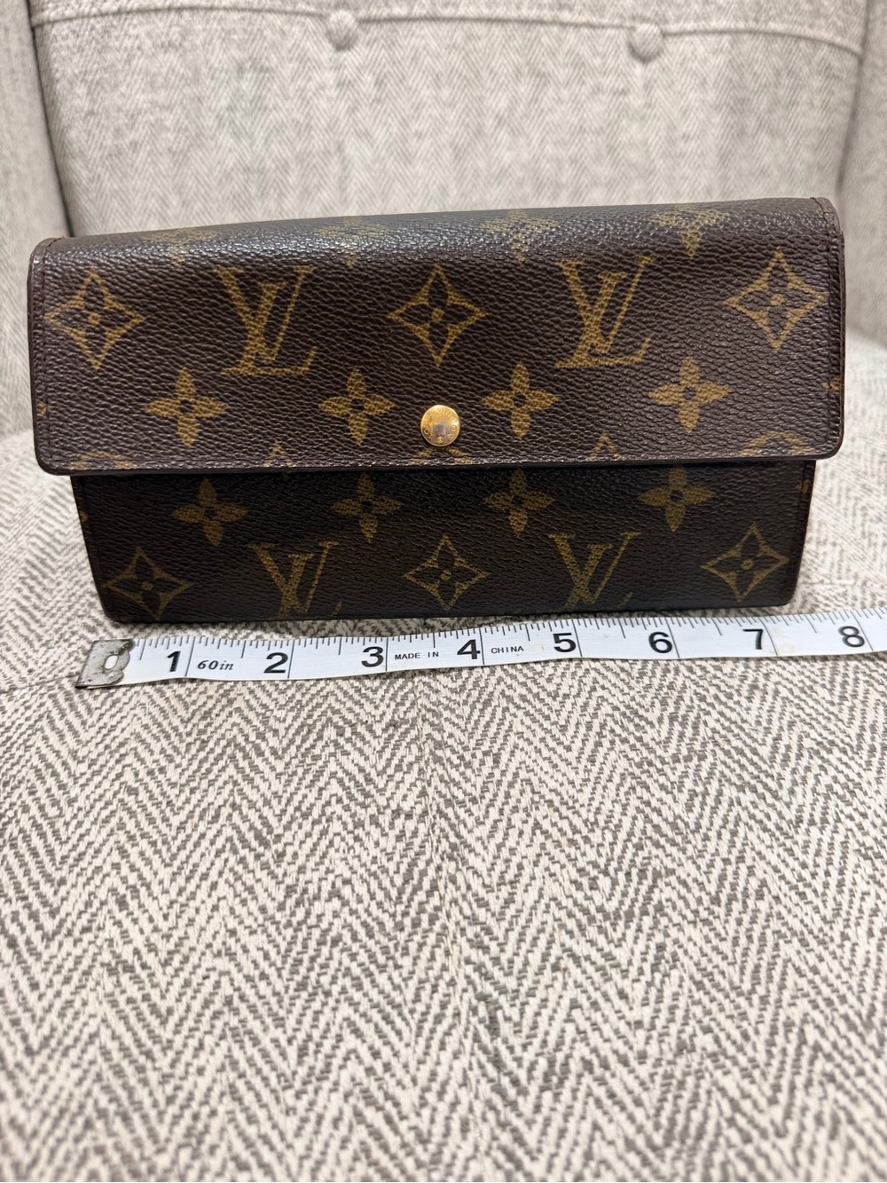 Louis Vuitton Monogram Canvas Wallet in Brown with Gold Hardware